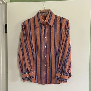 Etro Orange and Purple Striped Shirt